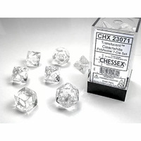 CHX 23071 Translucent Polyhedral Clear/White 7-Die Set