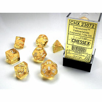 CHX 23072 Translucent Polyhedral Yellow/White 7-Die Set