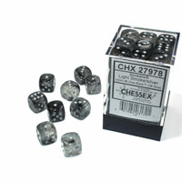 CHX 27978 Borealis 12mm d6 Light Smoke/silver Luminary Block (36)