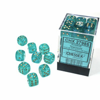 CHX 27985 Borealis 12mm d6 Teal/gold Luminary Block (36)