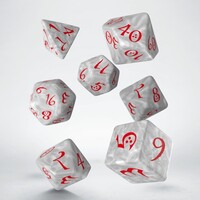 Q Workshop Classic RPG Dice Pearl & Red Set 7