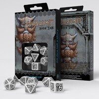 Q Workshop Dwarven White & Black Dice Set 7