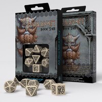 Q Workshop Dwarven Beige & Black Dice Set 7