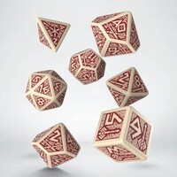 Q Workshop Dwarven Beige & Burgundy Dice Set 7