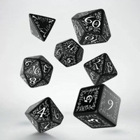 Q Workshop Elvish Black & White Dice Set 7